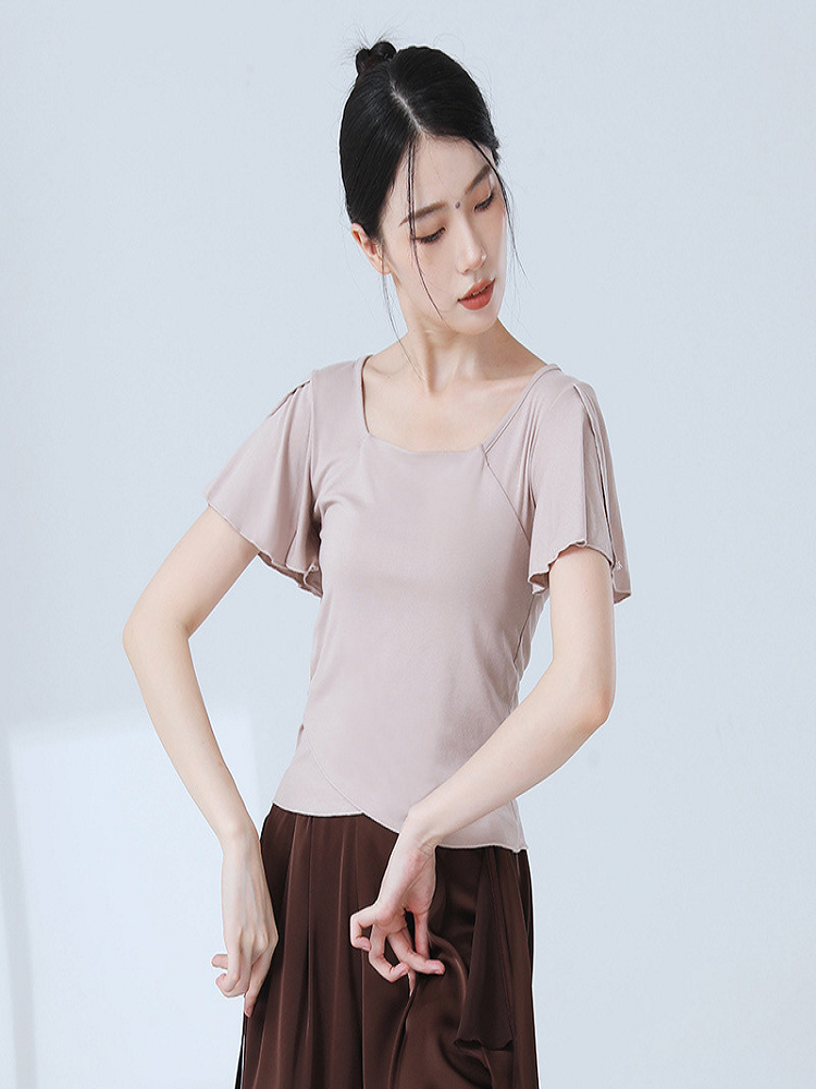 Classical dance exercise skills summer modern dance short -sleeved training clothing female adult dance top female new model