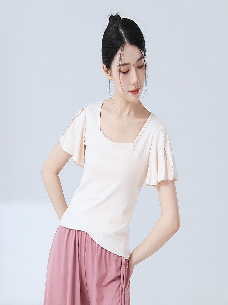 Classical dance exercise skills summer modern dance short -sleeved training clothing female adult dance top female new model