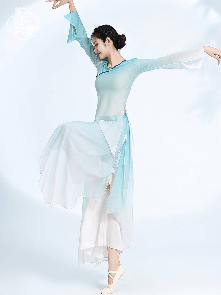 Shan Ran Hall's new classical dance pants group wide -leg pants ethnic dance ethnic dance, loose gradient double layer of elegant performance service Hantang