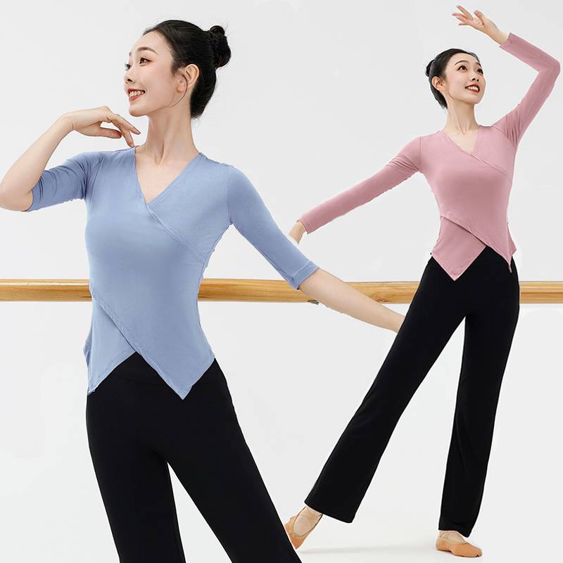 Dance practice uniforms set women's professional modern dance base training uniforms black teacher Chinese national dance -shaped dress top