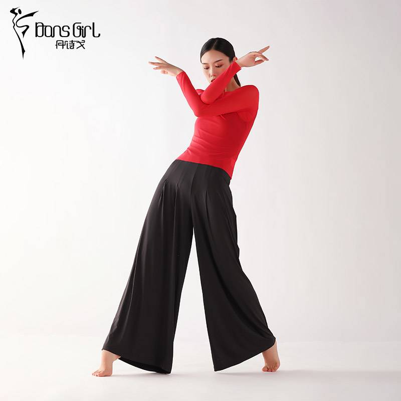 Danshigo dance pants Modern dance wide -leg pants -shaped dress yoga adult WG02177 loose wide -leg trousers