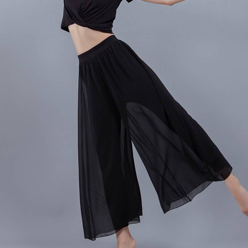 This year's popular modern dance exercise pants loose Piaoga chiffon wide -leg dance classical dance pants Chinese style pants