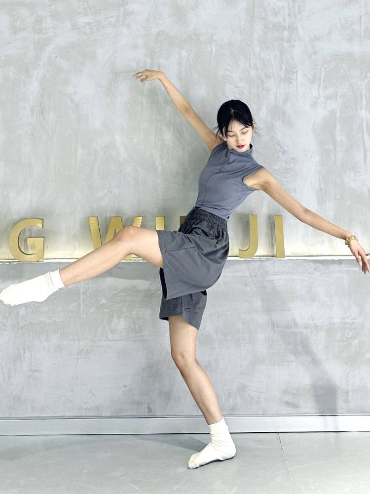 Modern dance shorts men's and women's same summer loose loose large size dance penta pants high waist wide leg practice pants