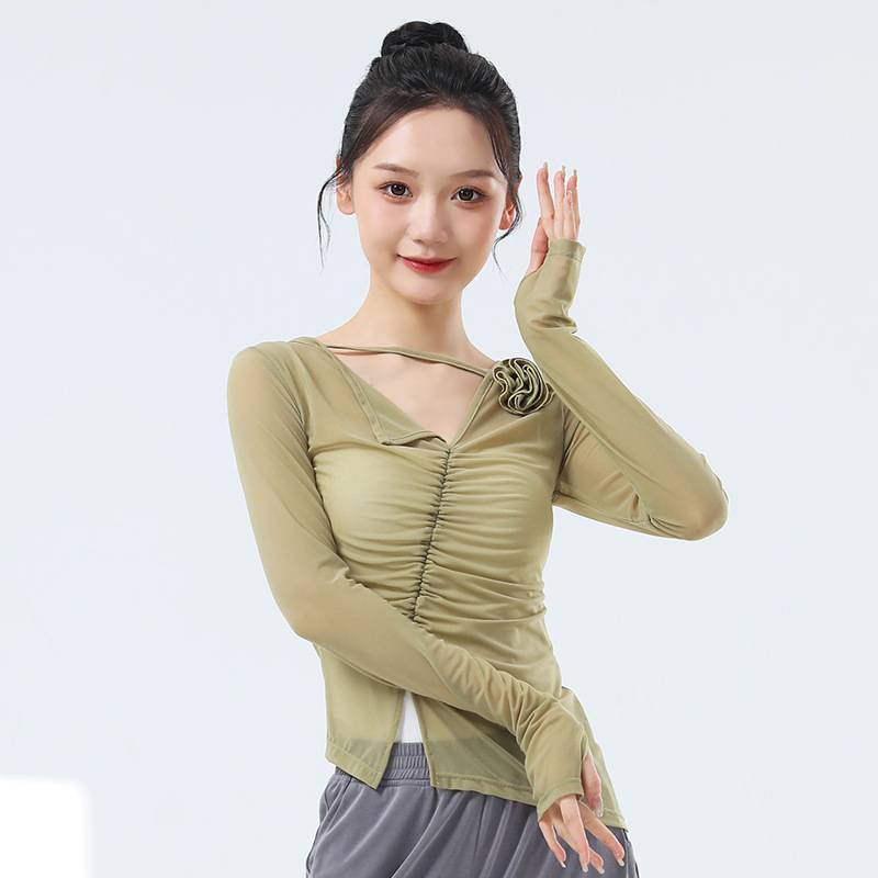 Dance clothing classical dance net gauze dancing top female summer Chinese style modern dance adult performance clothing practice service