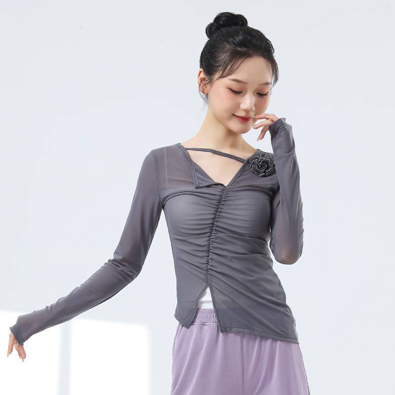 Dance clothing classical dance net gauze dancing top female summer Chinese style modern dance adult performance clothing practice service