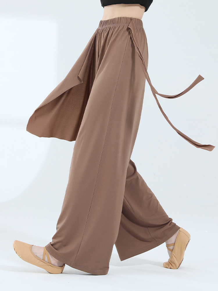 Modern dance exercise yoga pants female loose straight pants classical floating ribbon dance jazz art kiosu street wearing long pants