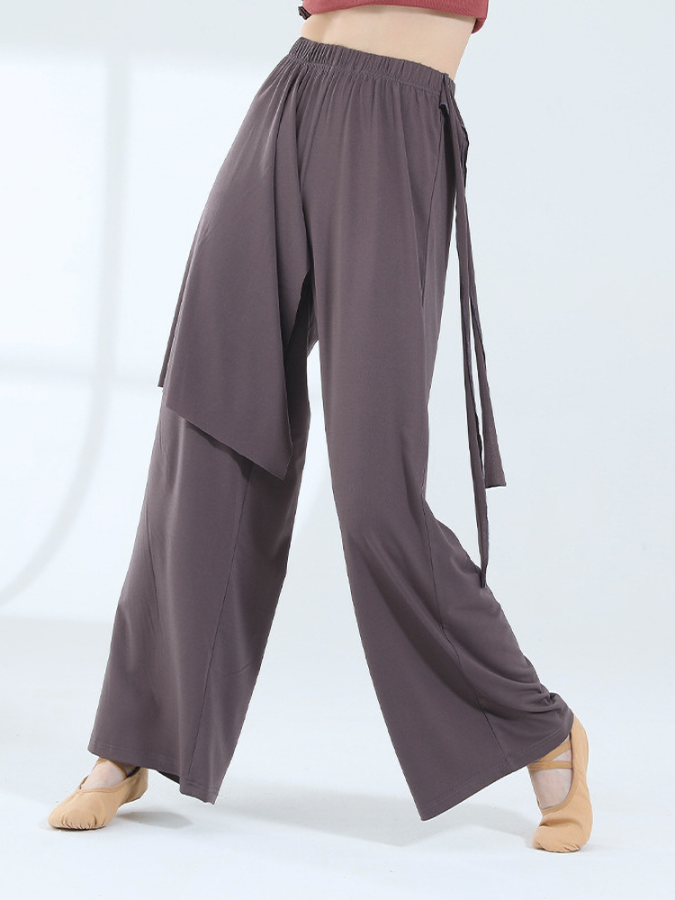 Modern dance exercise yoga pants female loose straight pants classical floating ribbon dance jazz art kiosu street wearing long pants