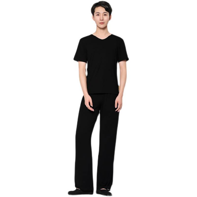 Men's dance clothing art test practice suit suit loose student shape top pants modern dance clothing dance pants