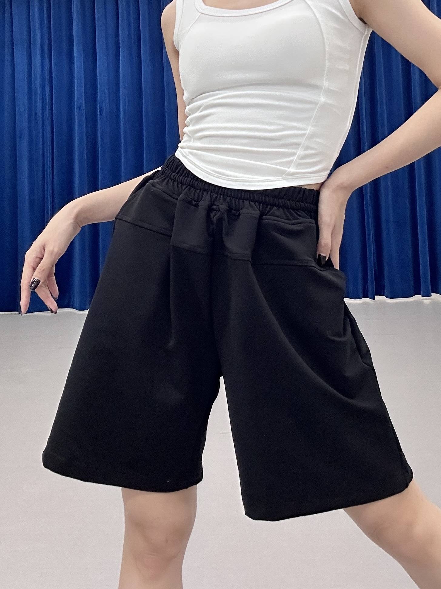 Fusu Dance Services Modern Dance shorts Men and women in the same summer loose, large size, five -point practice pants high waist wide legs
