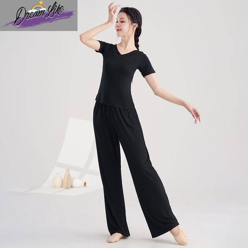 The new Modal loose dance wide -leg pants practice service women's art test -shaped sports clothes Chinese classical modern dance clothing