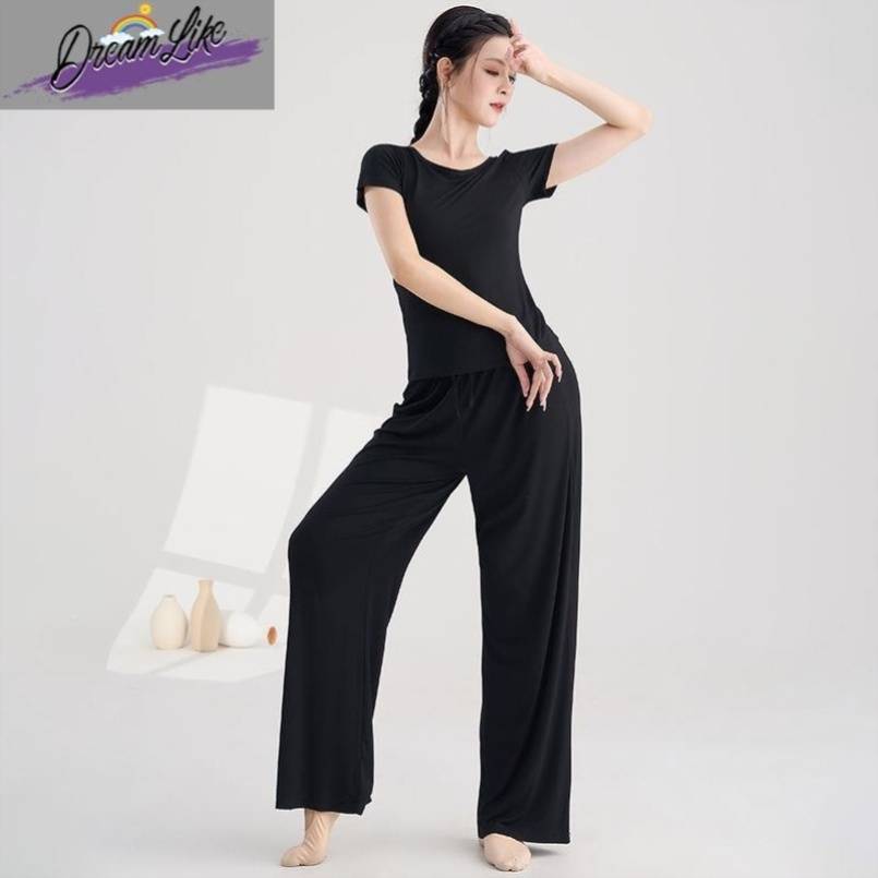 The new Modal loose dance wide -leg pants practice service women's art test -shaped sports clothes Chinese classical modern dance clothing