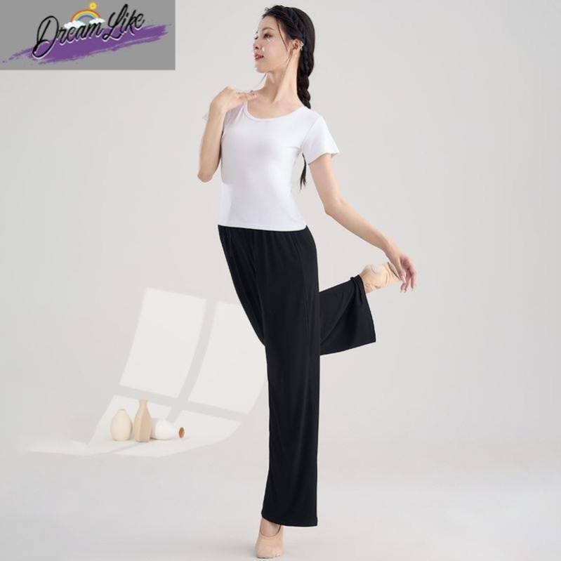 The new Modal loose dance wide -leg pants practice service women's art test -shaped sports clothes Chinese classical modern dance clothing