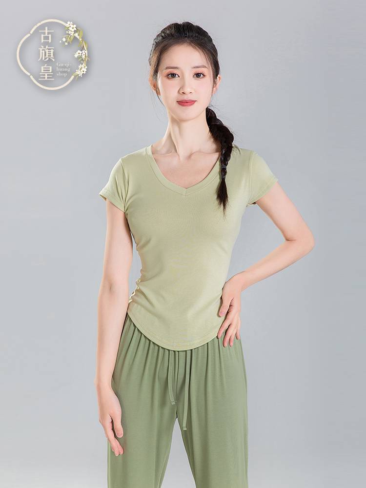 Modern dance service top Chinese dance short -sleeved top training service classical dance -shaped training suit can be worn everyday