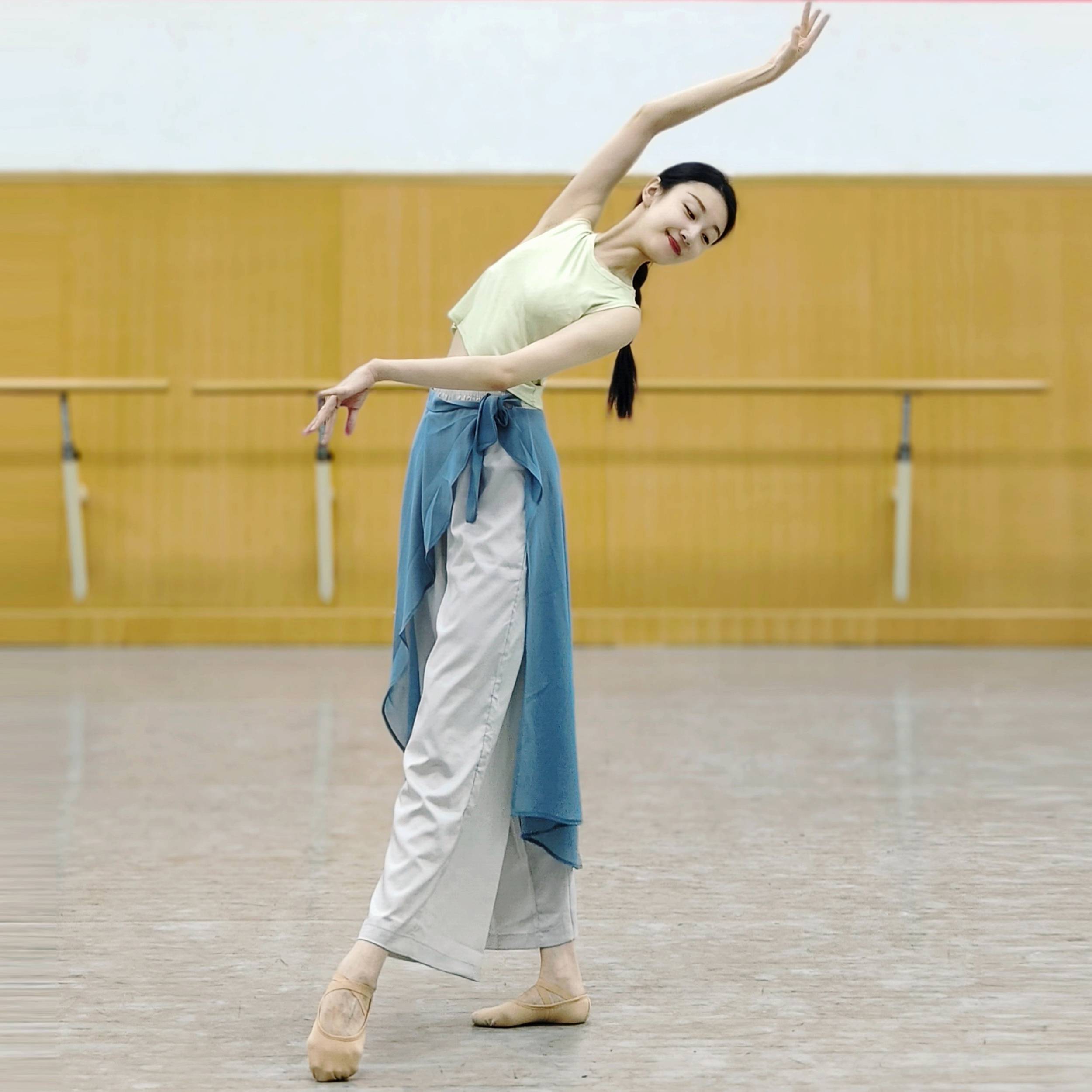 Adult classical dance short -sleeved shirt practice dance service dance service summer professional Chinese modern dance service female yoga is thin