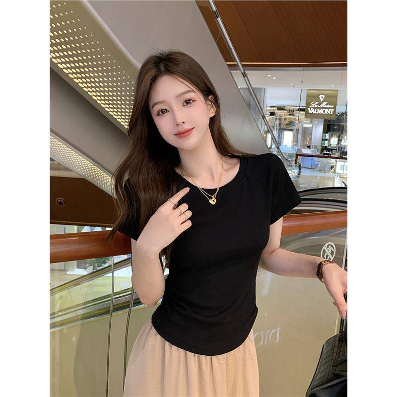 Modern dance top women's back -back short -sleeved body dance practice service Xia Xian thin adult Chinese classical dance base training uniform