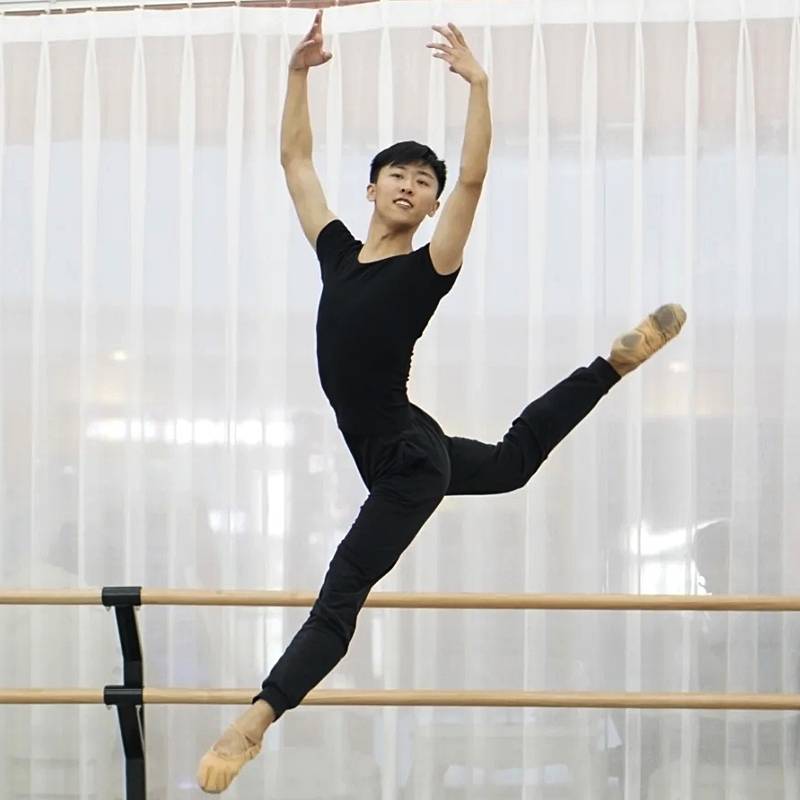 Spot new dance art test -shaped sports service Men's exercise Modal top wide P pine modern dance student training