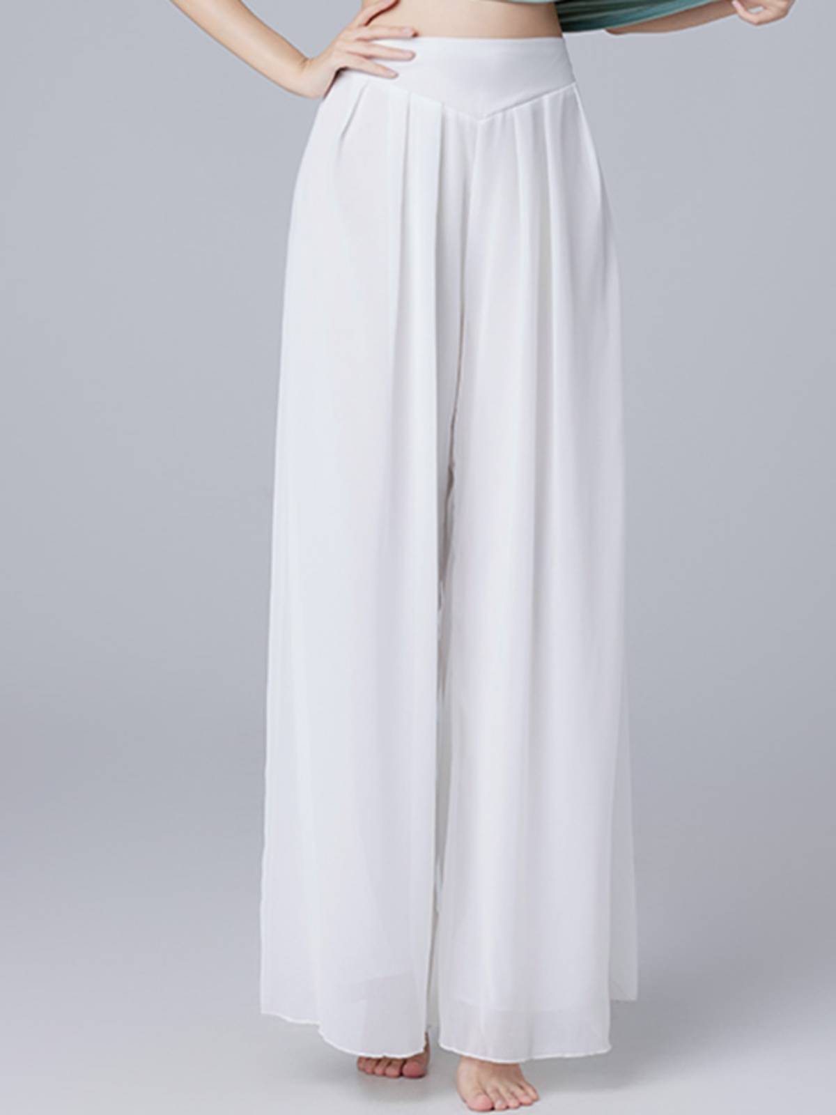 Dance pants Modern dance pants feel thin and thin summer loose practice pants long pants female classical dance double -layer wide -leg pants