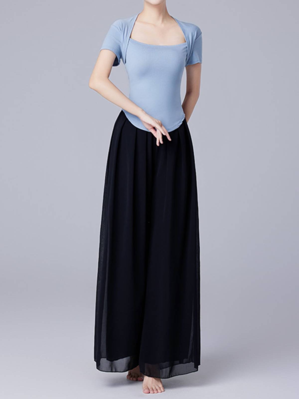 Dance pants Modern dance pants feel thin and thin summer loose practice pants long pants female classical dance double -layer wide -leg pants