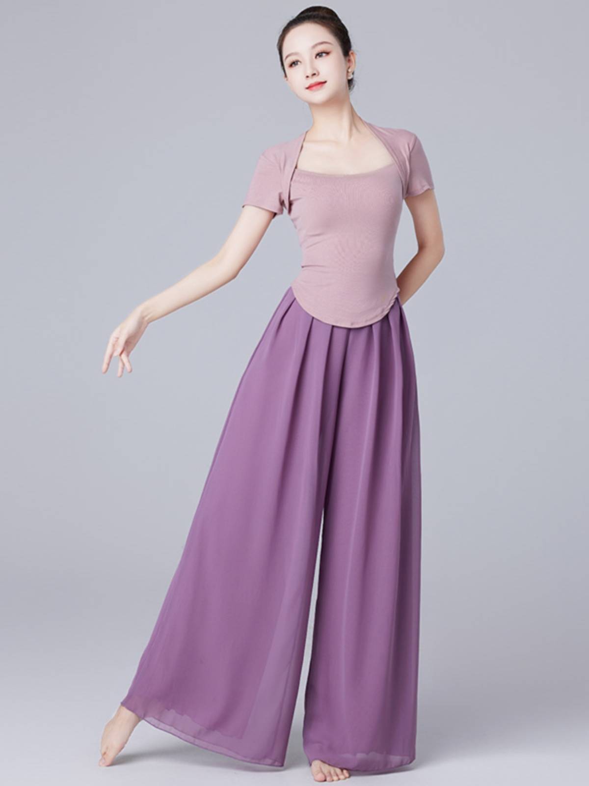 Dance pants Modern dance pants feel thin and thin summer loose practice pants long pants female classical dance double -layer wide -leg pants