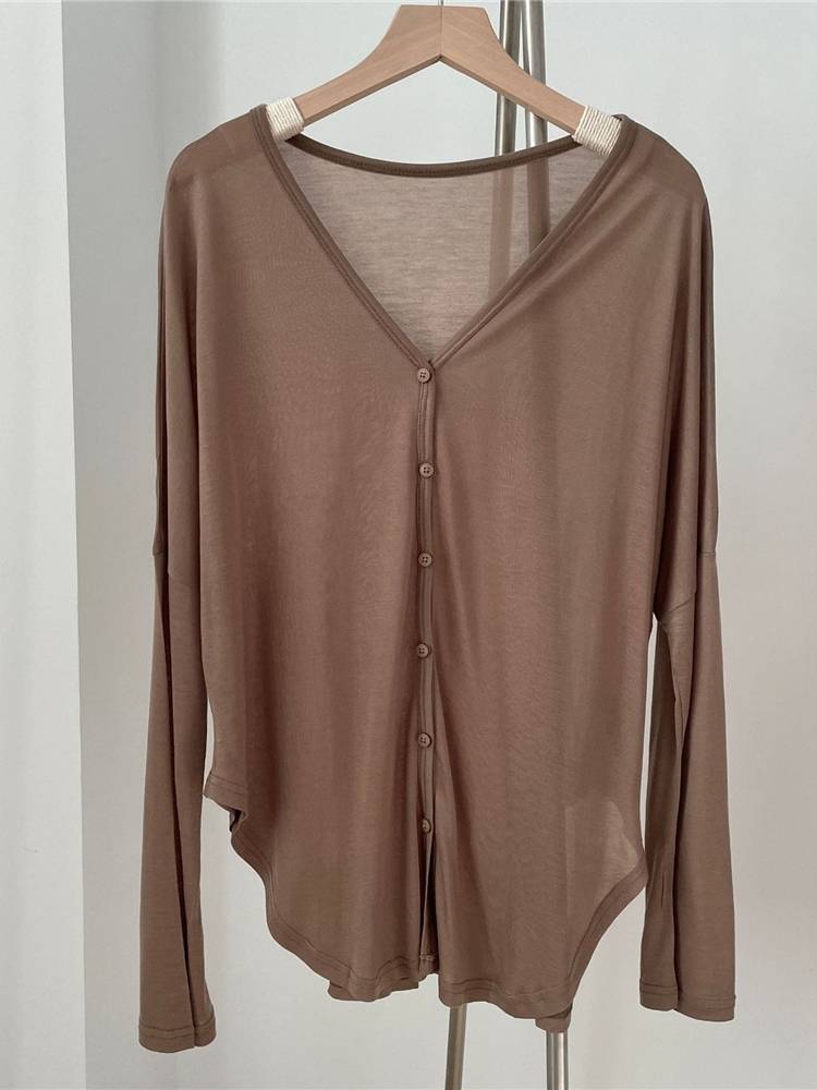 Tiansi thin sunscreen shirt air -conditioned shirt Modern dance clothing women's loose jacket irregular version button cardigan