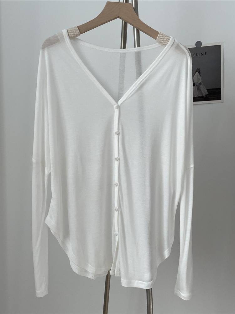 Tiansi thin sunscreen shirt air -conditioned shirt Modern dance clothing women's loose jacket irregular version button cardigan