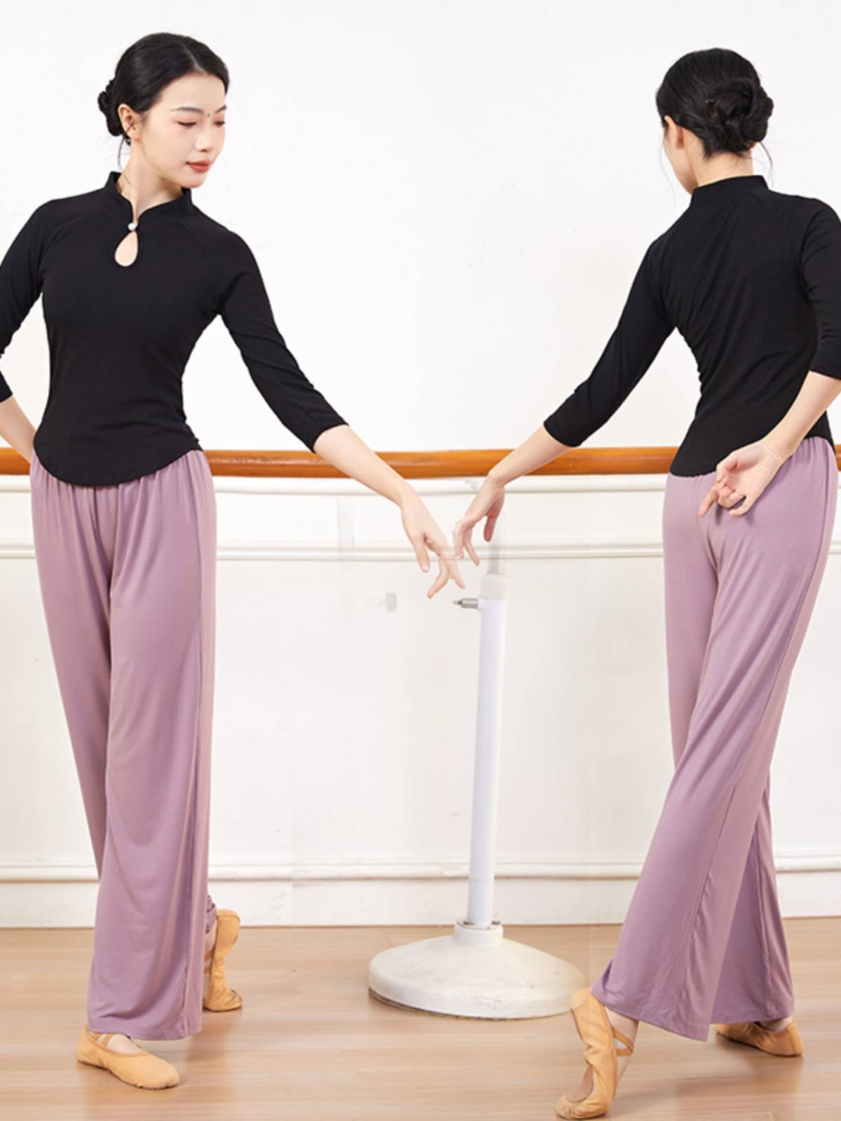 Classical dance exercise clothes Top, female adult dance service modern dance service, thin practice service, straight -legged pants new