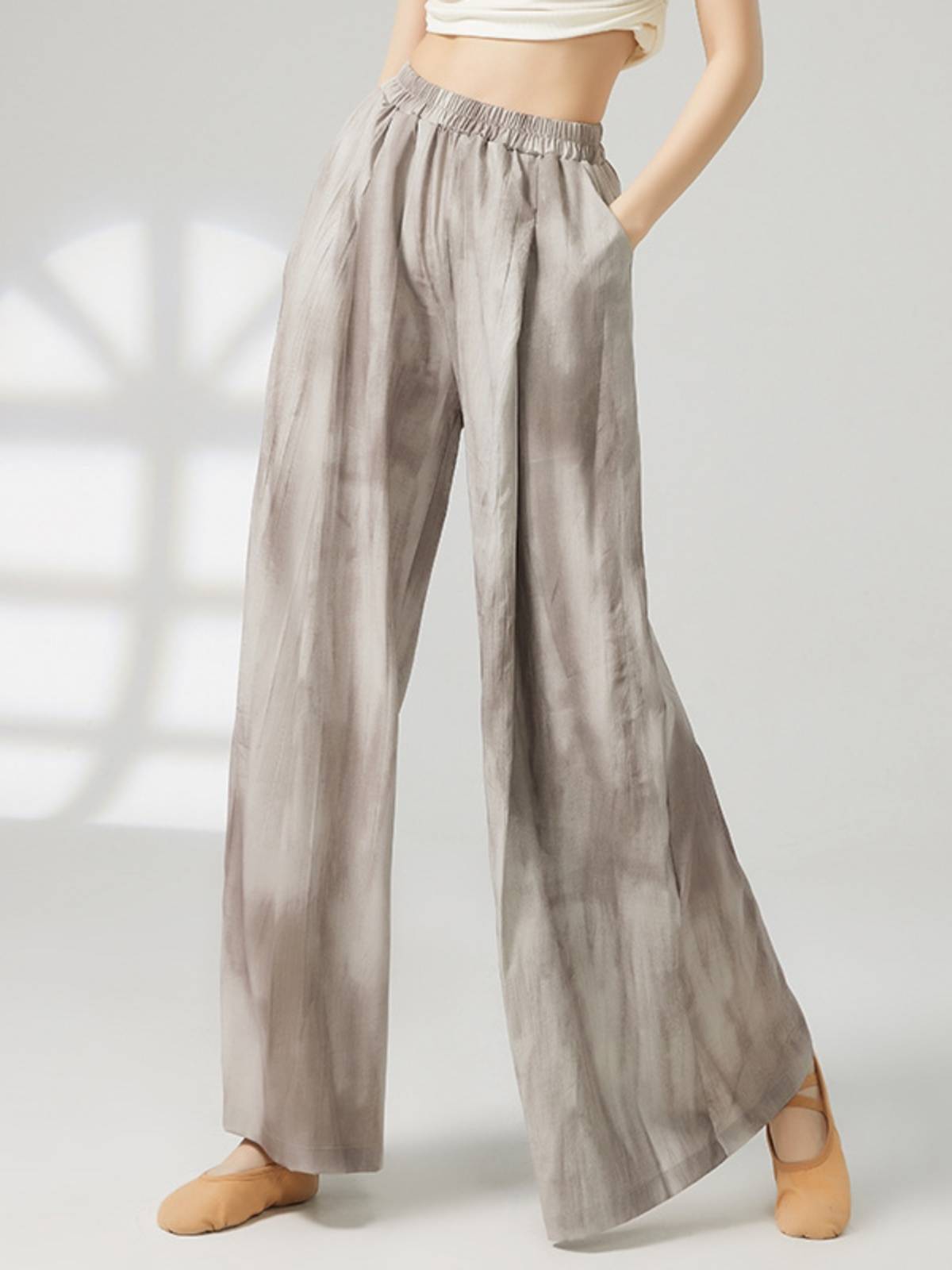 Classical Chinese dance elegant vertical pleated wide -leg pants female modern dance pants -shaped exercise service teacher class