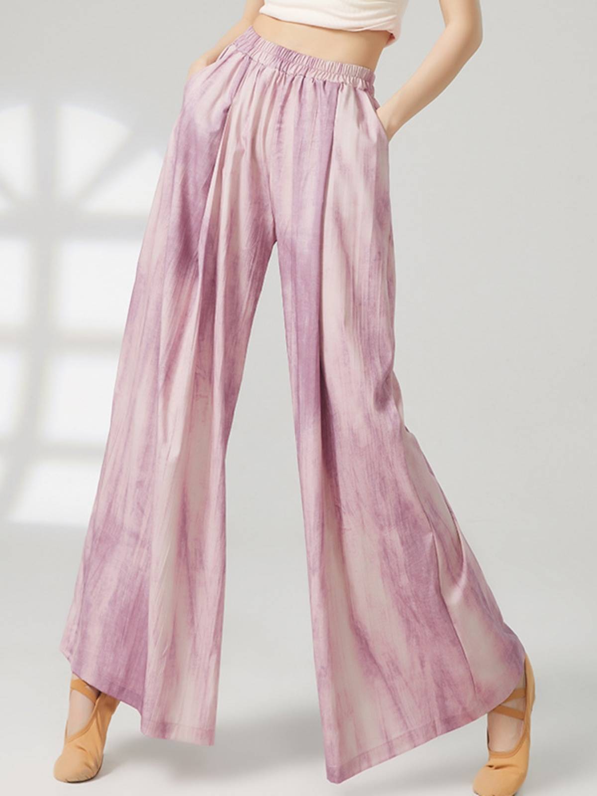 Classical Chinese dance elegant vertical pleated wide -leg pants female modern dance pants -shaped exercise service teacher class