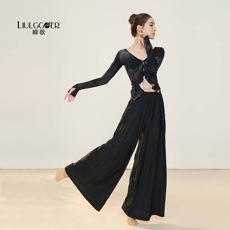 Liu Ge Modern Dance Practice Dressing Dance Step Loose Wide -leg Pants Chinese Classical Dance Flowing Straight Dance Pants Professional Fita Clothing