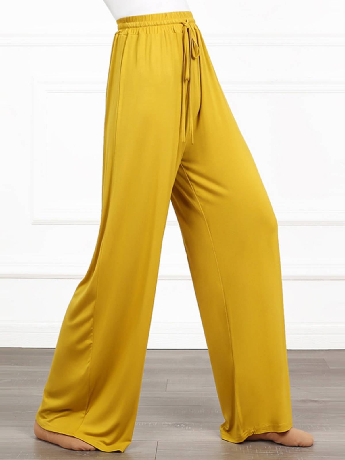 Modern dance exercises men and women high waist vertical sense Modal's thin leg pants versatile base trousers straight pants