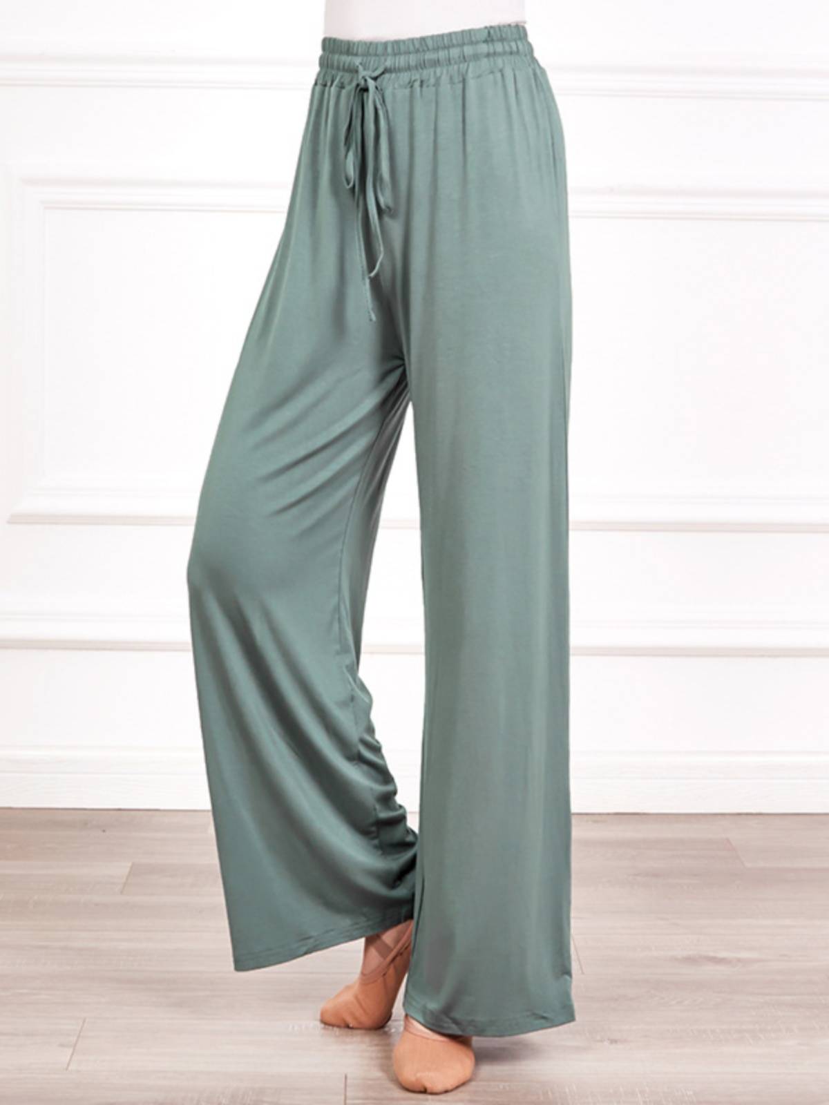 Modale's broad-legged high-legged, straight-skinned, modern-skinned dance pants