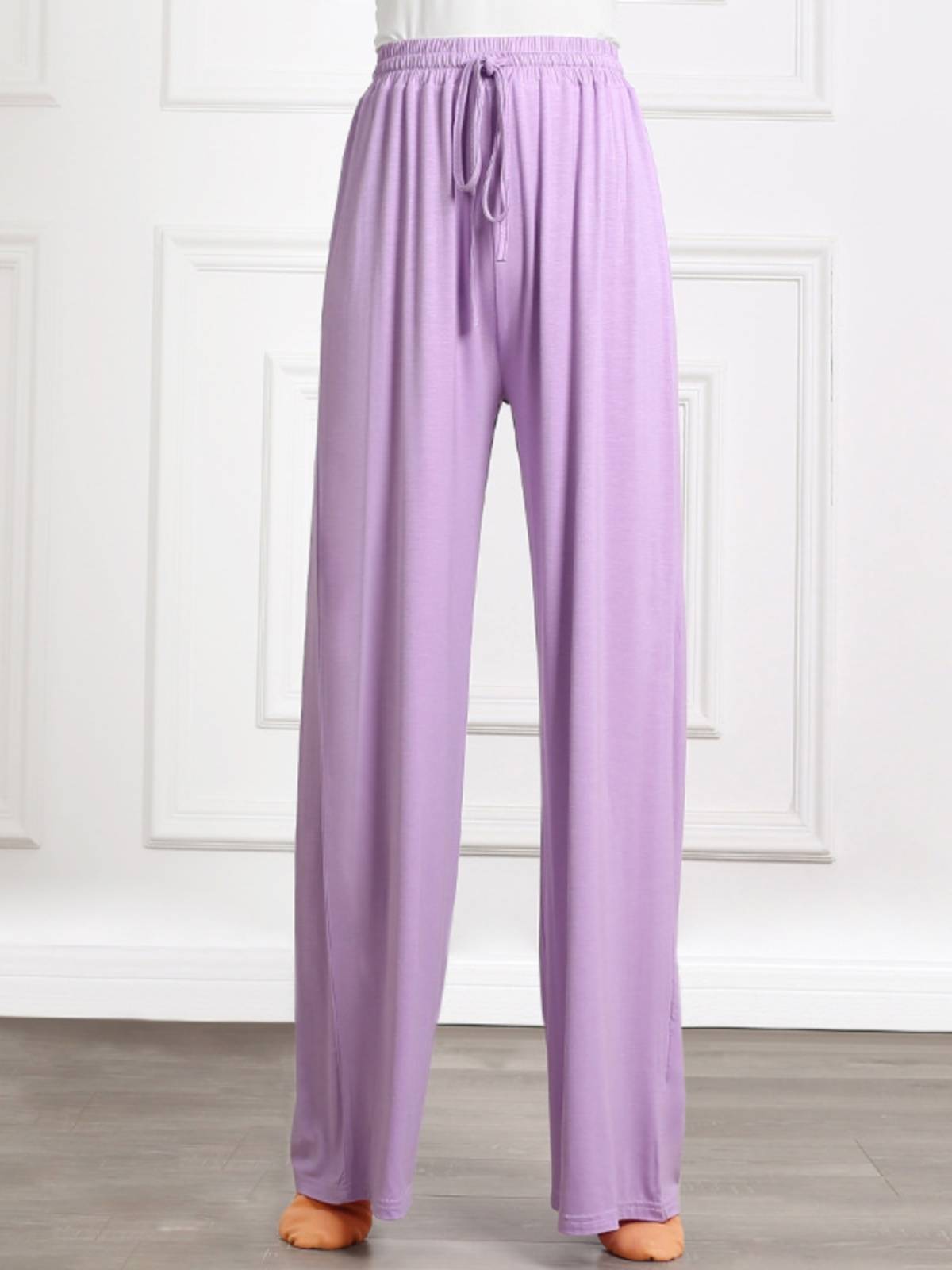 Modale's broad-legged high-legged, straight-skinned, modern-skinned dance pants