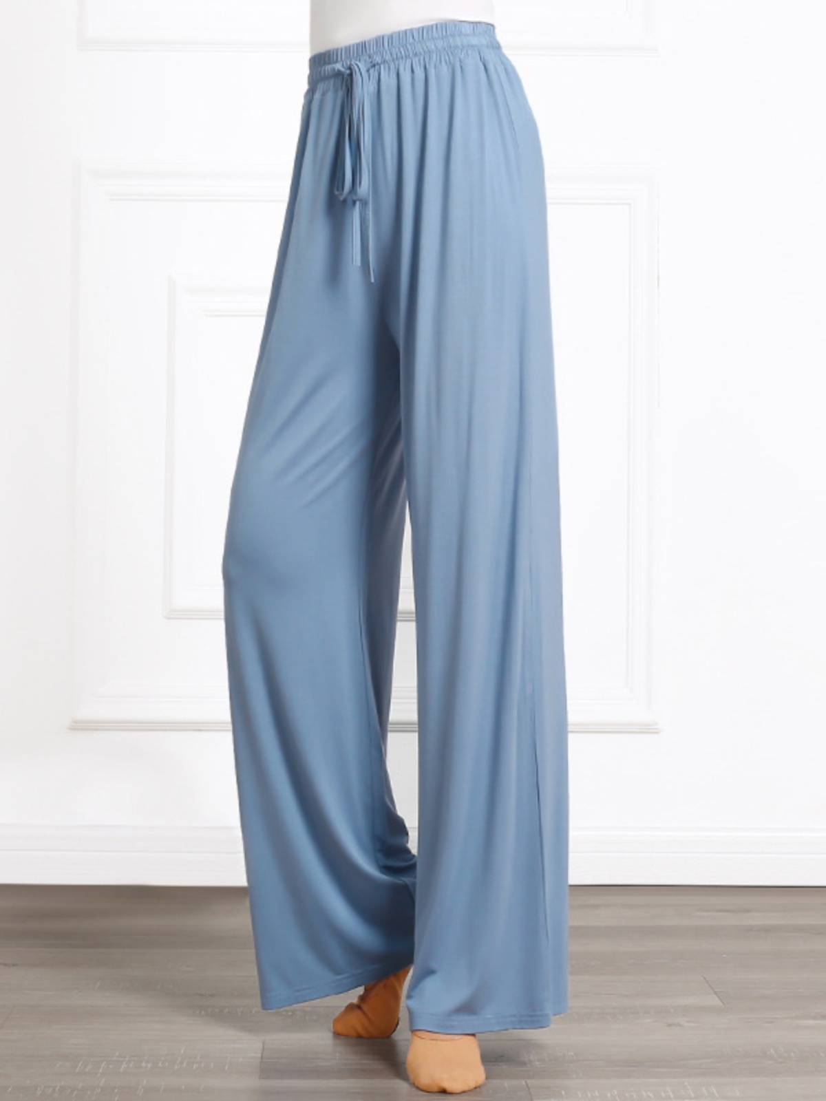 Modale's broad-legged high-legged, straight-skinned, modern-skinned dance pants