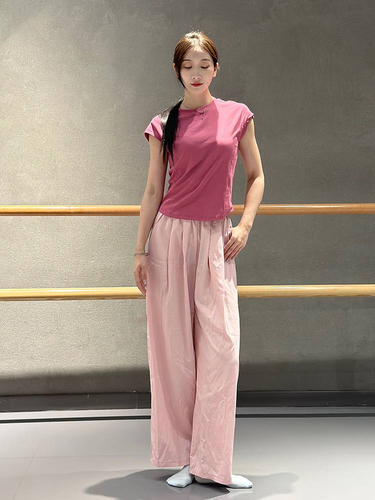 Short -sleeved dance service Modern dance exercise service student classroom body training suit is suitable for daily wear T -shirts