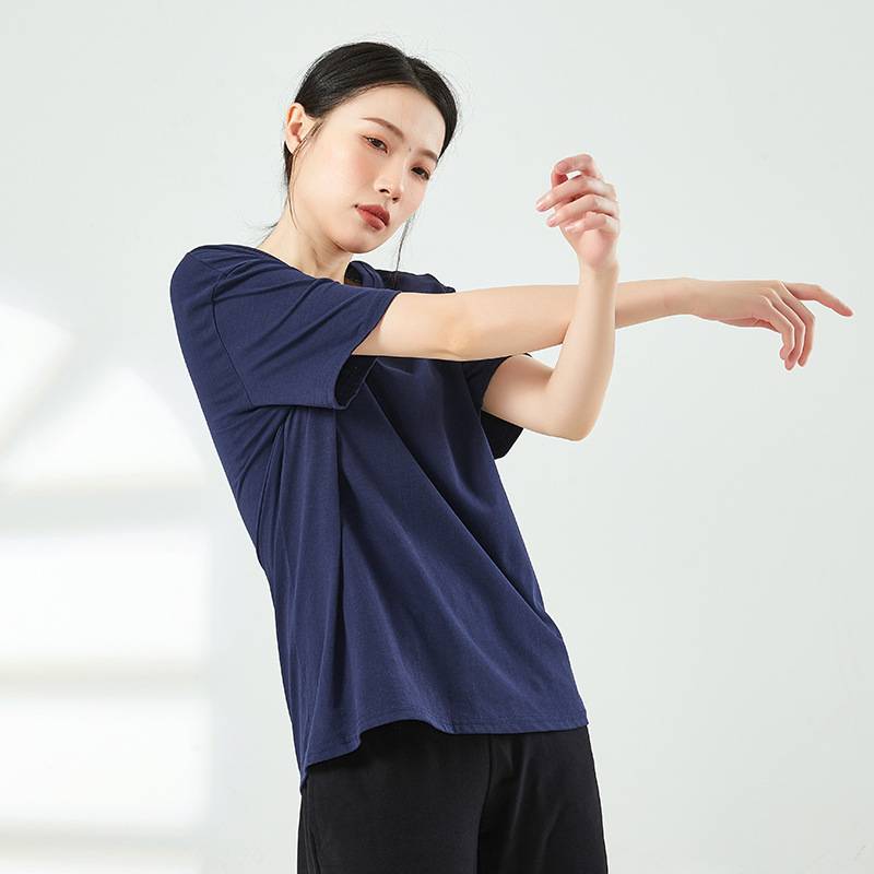 Modern dance service sports T -shirts of men and women, the same loose dance service, practice service short -sleeved top hip -hop hip -hop training uniform
