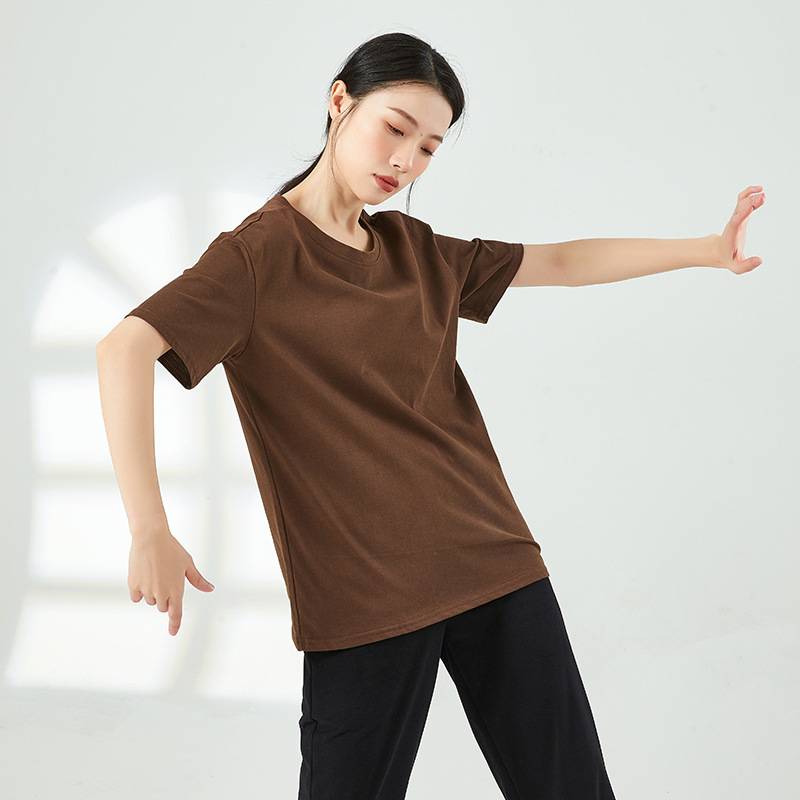 Modern dance service sports T -shirts of men and women, the same loose dance service, practice service short -sleeved top hip -hop hip -hop training uniform