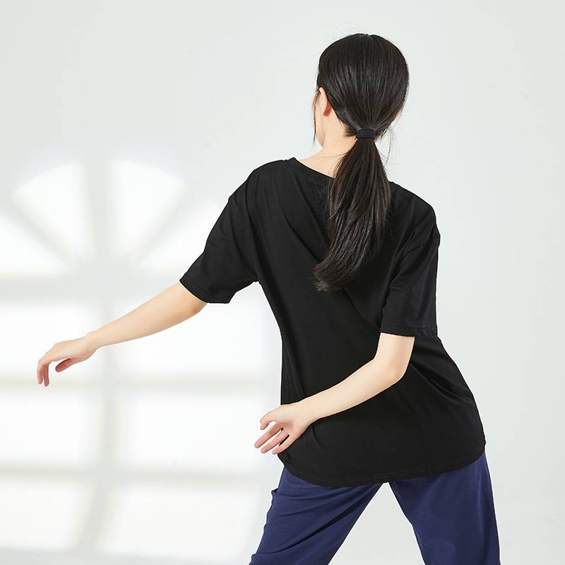 Modern dance service sports T -shirts of men and women, the same loose dance service, practice service short -sleeved top hip -hop hip -hop training uniform