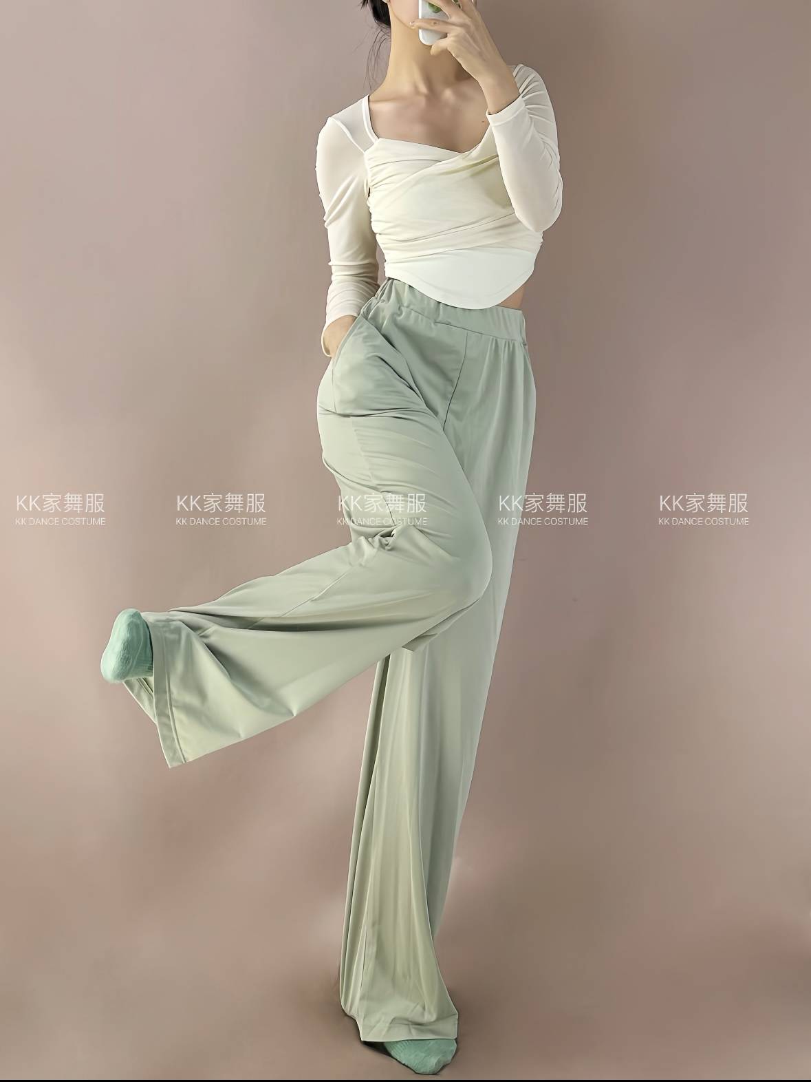 KK home elastic waist straight pants classical dance service modern dance service practice pants sports pants training service