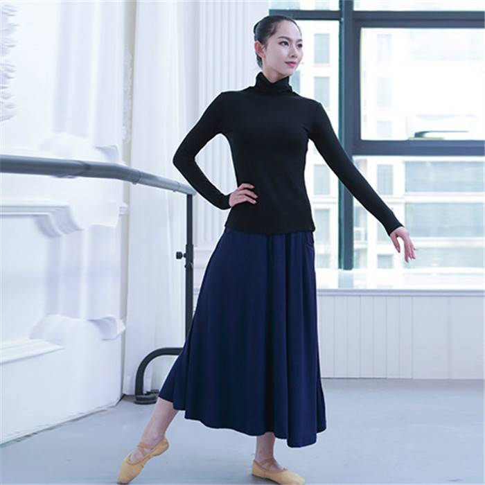 Autumn and winter modern dance dance exercise uniform tall female top teacher shape clothes long -sleeved Modal slim dancing jacket