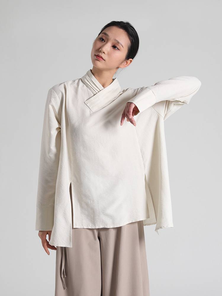F03 Modern Dance Classical Dance Mongolian National Dance Top Loose Cotton Senior Dance Server Men and Women Performance Services