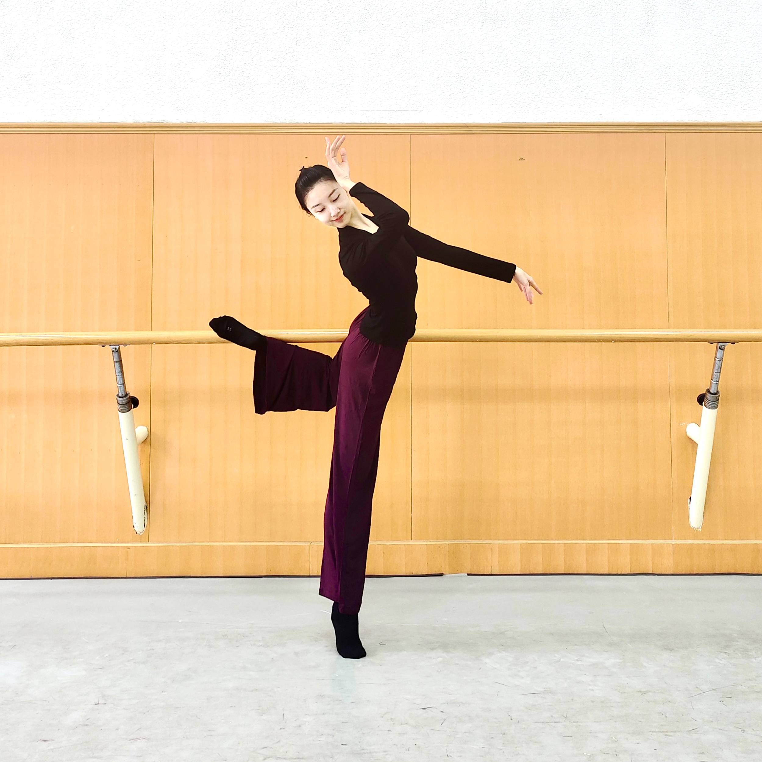 Classical dance top dressing, clothing female modern dance dance service long -sleeved ballet Model high -necked training service test