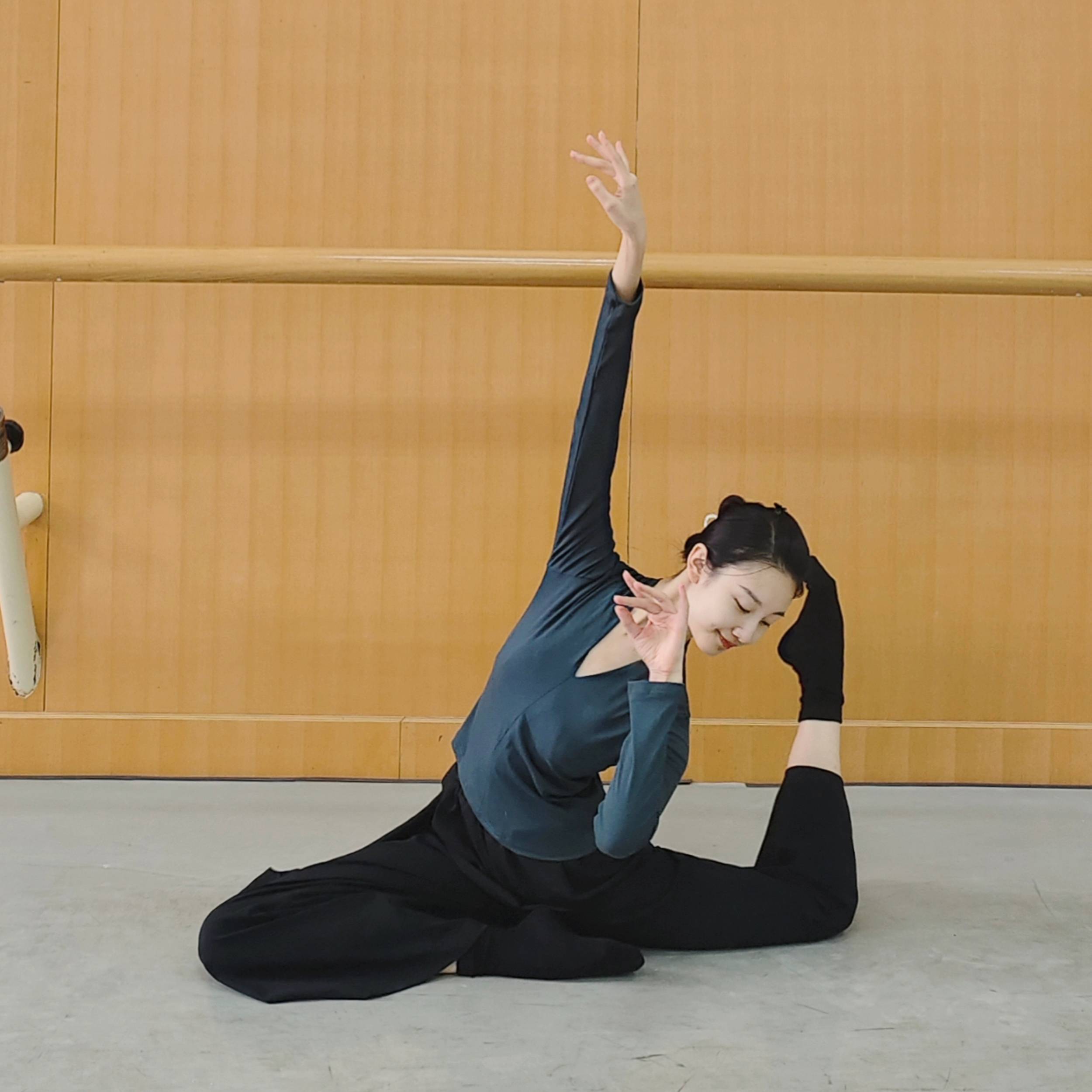 Classical dance top dressing, clothing female modern dance dance service long -sleeved ballet Model high -necked training service test