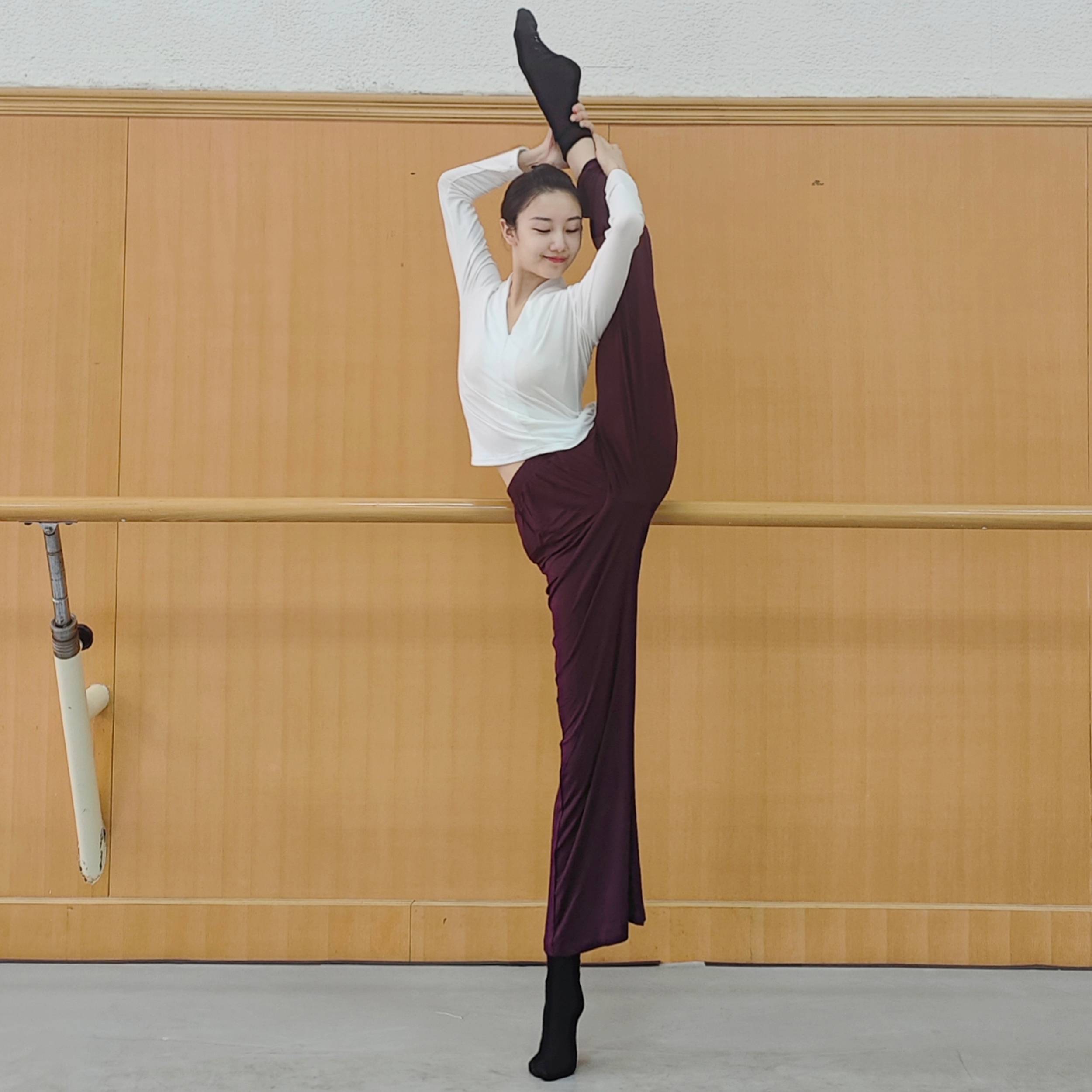 Classical dance top dressing, clothing female modern dance dance service long -sleeved ballet Model high -necked training service test