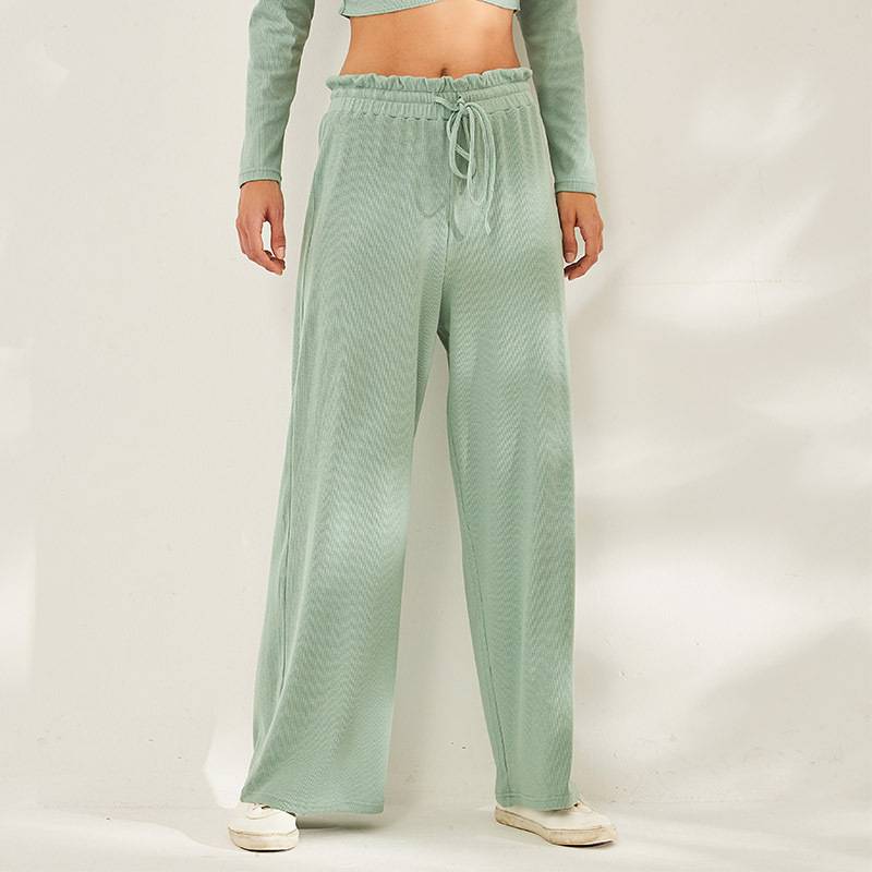 Modern dance suit fresh color practice pants straight lease wide -leg dance long pants yoga wide -leg dance pants female