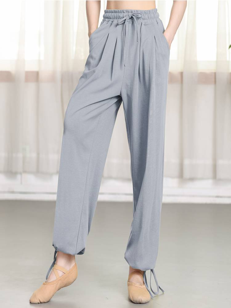 Dance practice pants Female adult spring Chinese classical dance form reflects dance clothing loose straight -legged wide -leg pants cotton