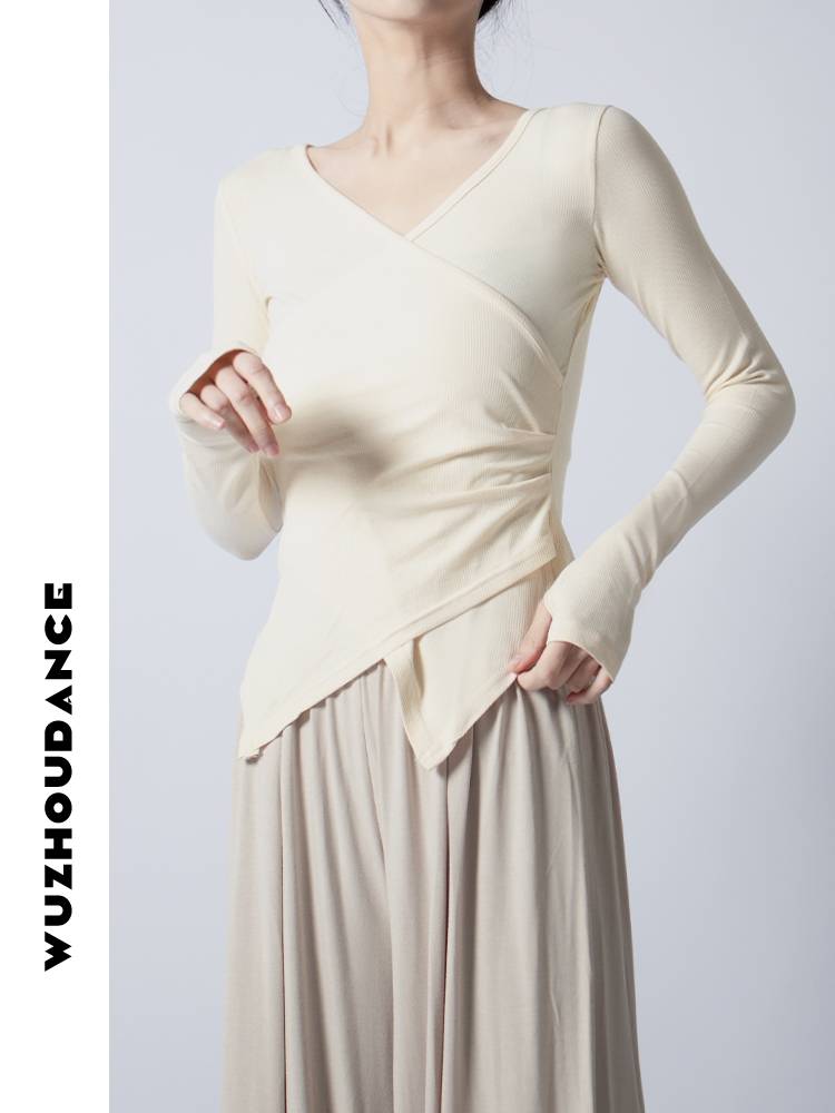 Dancezhou Danz Modern Dance Practice Dress Dress Drives Design Vedic Vedic Clothes Fingers long -sleeved temperament bottoming shirt