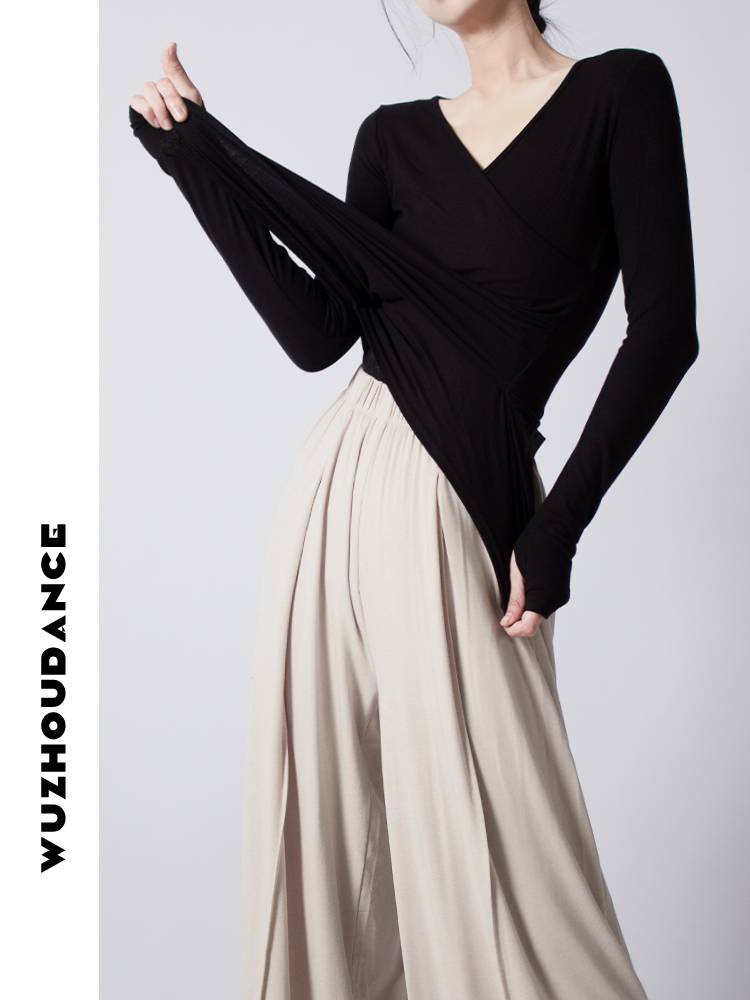 Dancezhou Danz Modern Dance Practice Dress Dress Drives Design Vedic Vedic Clothes Fingers long -sleeved temperament bottoming shirt