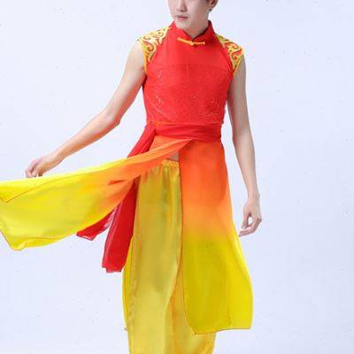 Drumming service shows that men and women's modern dance Yangge service ethnic Chinese wind waist drum drum drum opening dance clothing opening