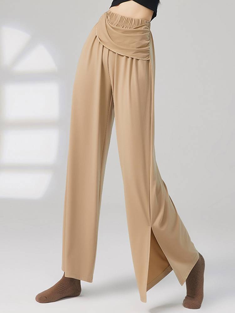 Gongyan Summer Crystal Moden Classic Modern Dance Student Practice Costumes Arts Examination Plof Bisades Wide -Legs Long Pants Children