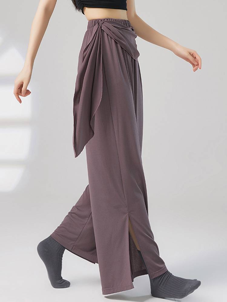 Gongyan Summer Crystal Moden Classic Modern Dance Student Practice Costumes Arts Examination Plof Bisades Wide -Legs Long Pants Children